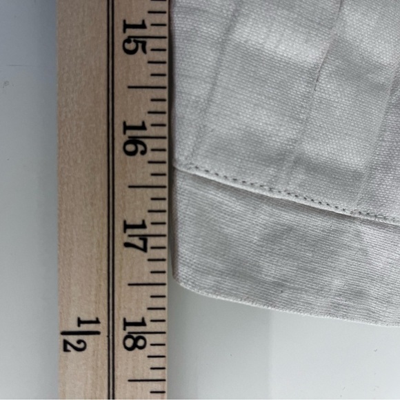 CAbi Cream 100% Linen Ruffled Asymmetrical Crop Button Jacket - Picture 7 of 16